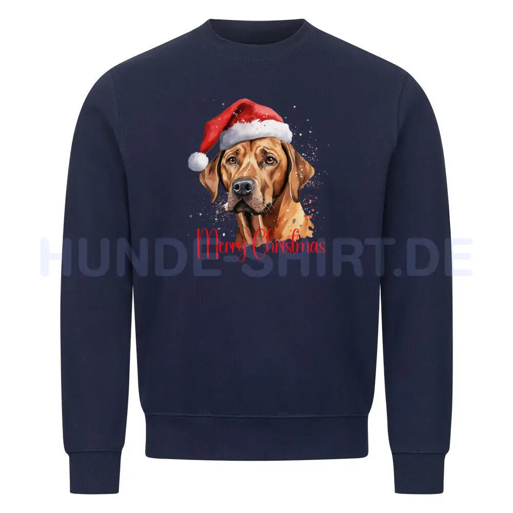 Premium Sweatshirt "Rhodesian Ridgeback - Merry Christmas" Navy Blue – hunde-shirt.de