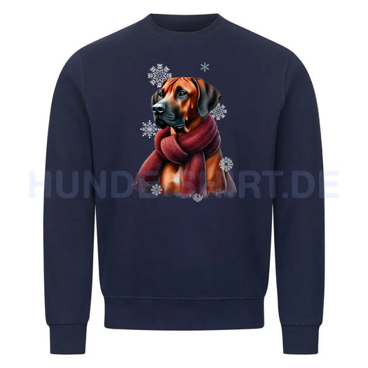 Premium Sweatshirt "Rhodesian Ridgeback Winter" Navy Blue – hunde-shirt.de