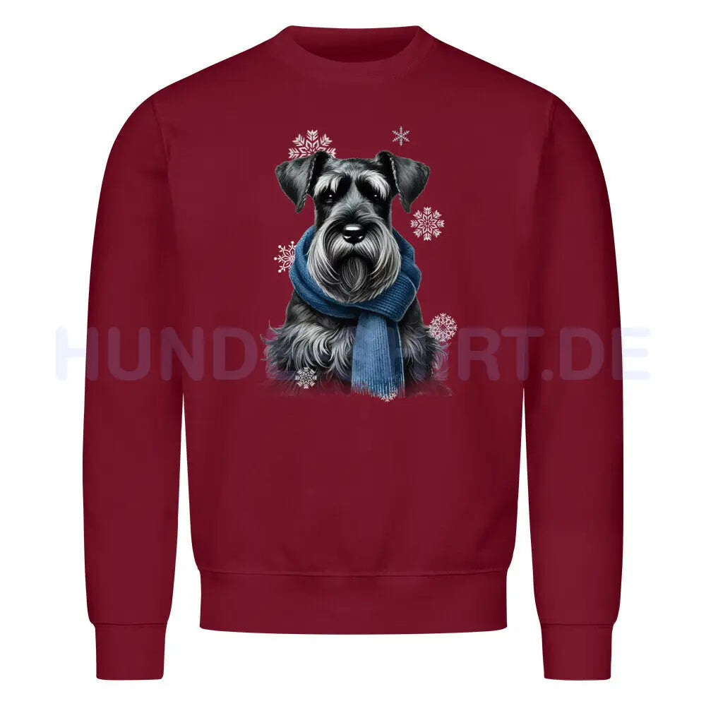 Premium Sweatshirt "Riesenschnauzer Winter" Burgunder – hunde-shirt.de