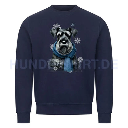 Premium Sweatshirt "Riesenschnauzer Winter" Navy Blue – hunde-shirt.de