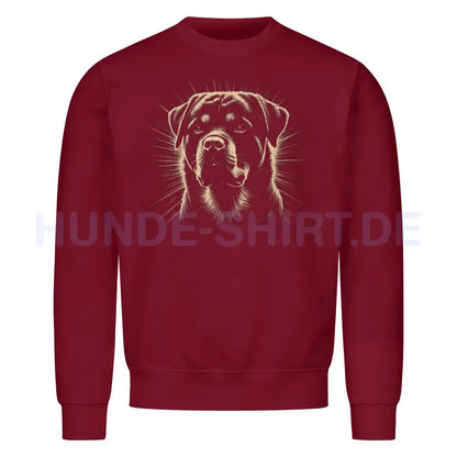 Premium Sweatshirt "Rottweiler Beige Shine" Burgunder – hunde-shirt.de