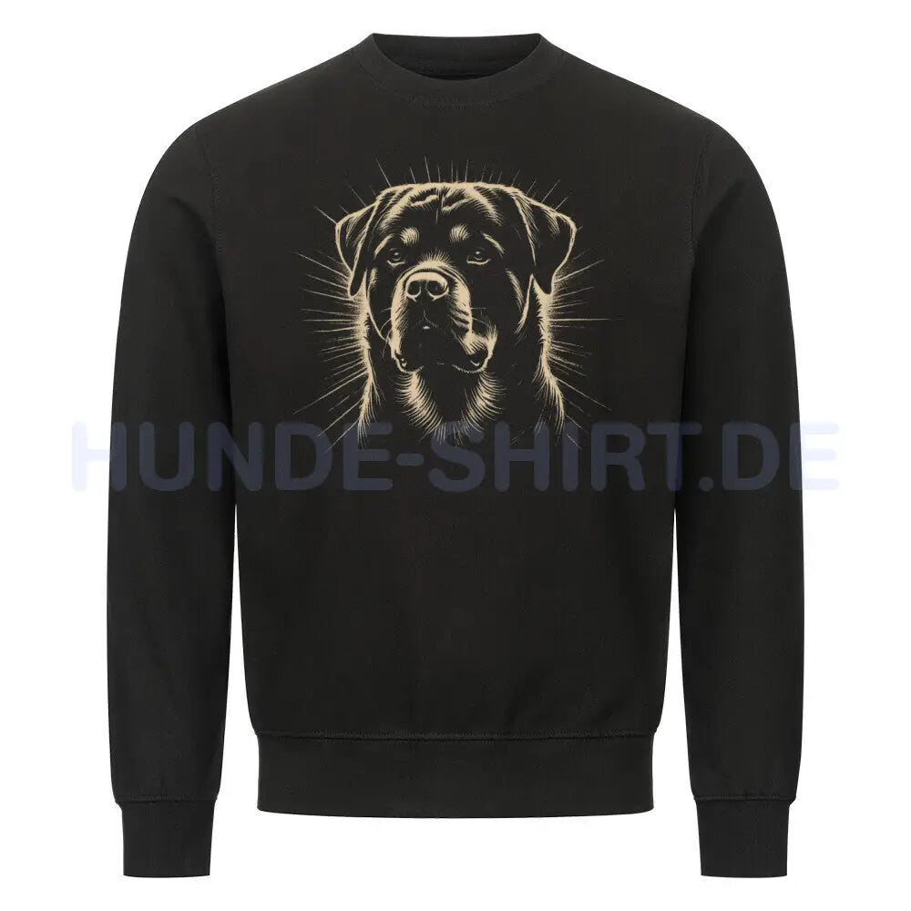 Premium Sweatshirt "Rottweiler Beige Shine" Schwarz – hunde-shirt.de