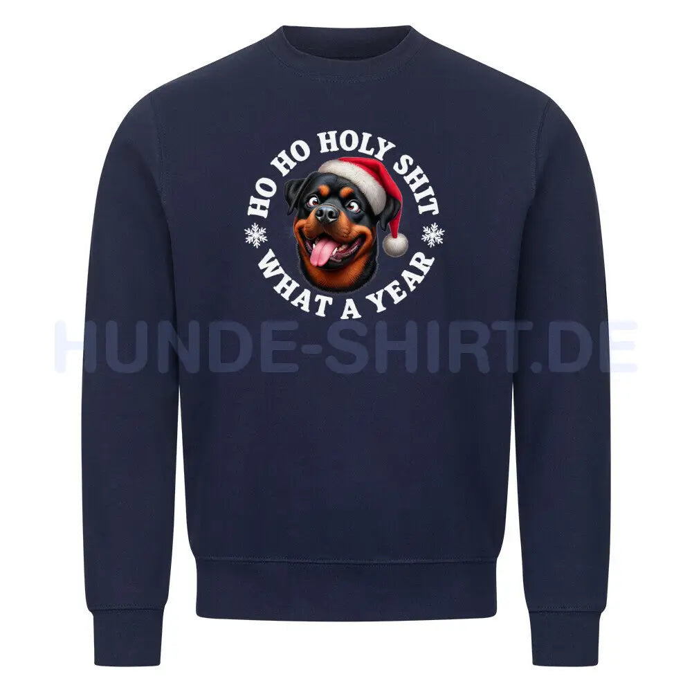 Premium Sweatshirt "Rottweiler - HO HO..." Navy Blue – hunde-shirt.de