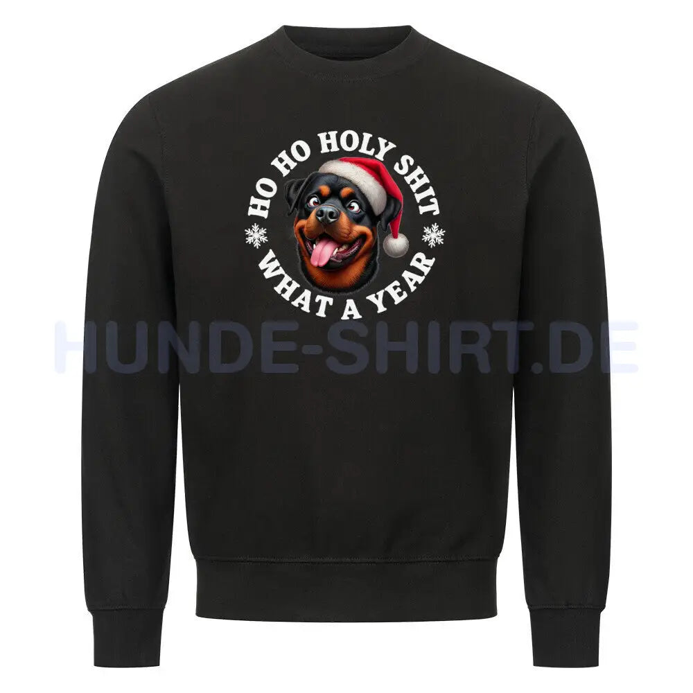 Premium Sweatshirt "Rottweiler - HO HO..." Schwarz – hunde-shirt.de