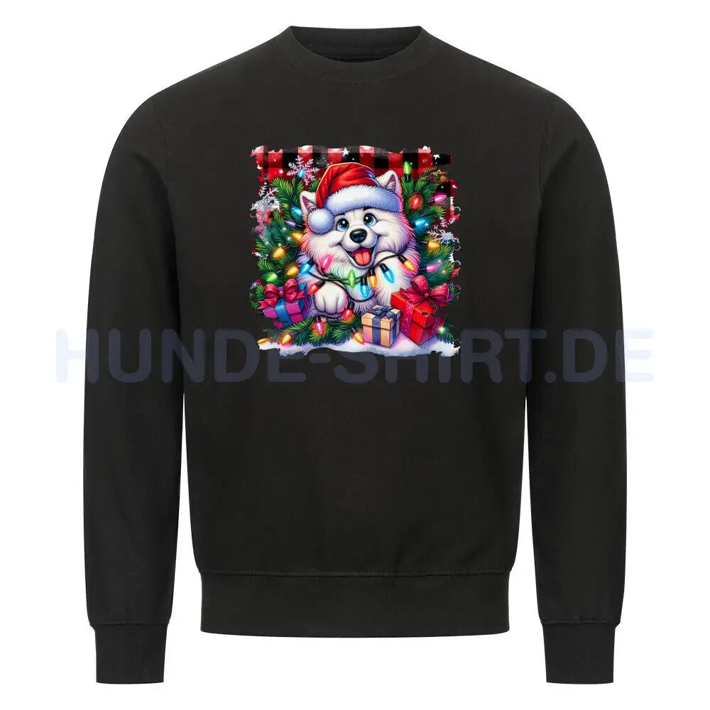 Premium Sweatshirt "Samoyed - Funny Christmas" Schwarz – hunde-shirt.de