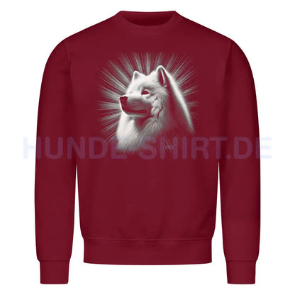 Premium Sweatshirt "Samoyed - Shine" Burgunder – hunde-shirt.de