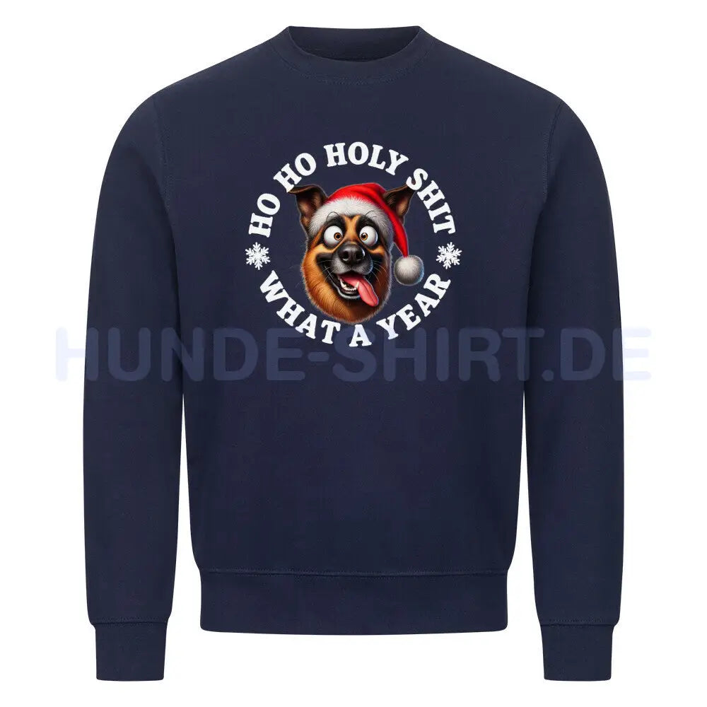 Premium Sweatshirt "Schäferhund - HO HO..." Navy Blue – hunde-shirt.de