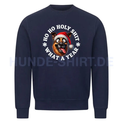 Premium Sweatshirt "Schäferhund - HO HO..." Navy Blue – hunde-shirt.de