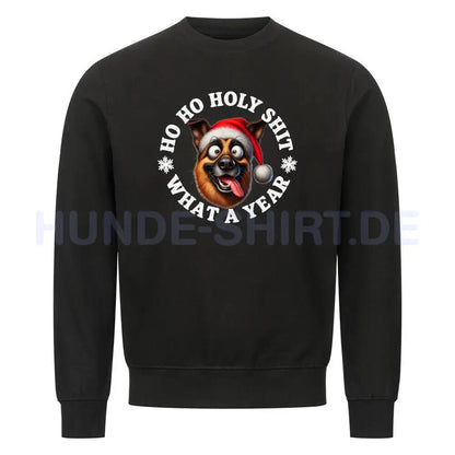 Premium Sweatshirt "Schäferhund - HO HO..." Schwarz – hunde-shirt.de