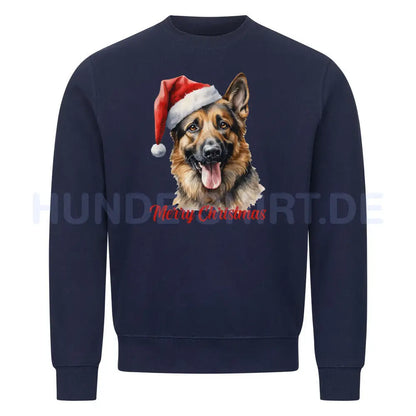 Premium Sweatshirt "Schäferhund - Merry Christmas" Navy Blue – hunde-shirt.de