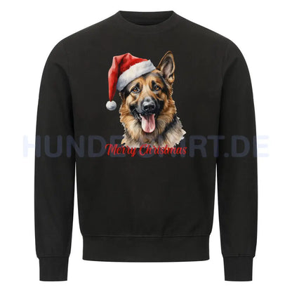 Premium Sweatshirt "Schäferhund - Merry Christmas" Schwarz – hunde-shirt.de