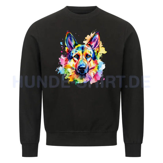 Premium Sweatshirt "Schäferhund - Paint 2" Schwarz – hunde-shirt.de