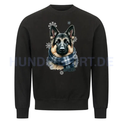 Premium Sweatshirt "Schäferhund Winter" Schwarz – hunde-shirt.de