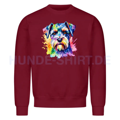 Premium Sweatshirt "Schnauzer - Paint" Burgunder – hunde-shirt.de