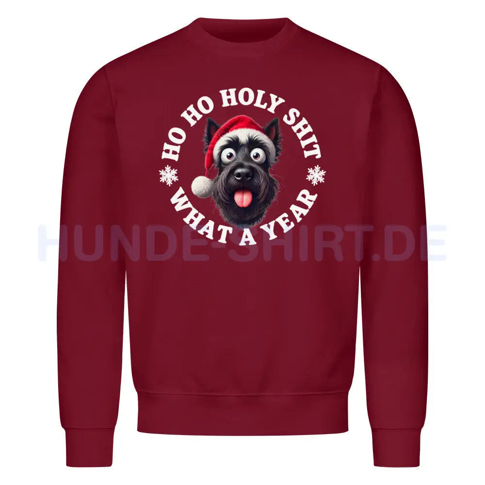 Premium Sweatshirt "Scottish Terrier - HO HO..." Burgunder – hunde-shirt.de