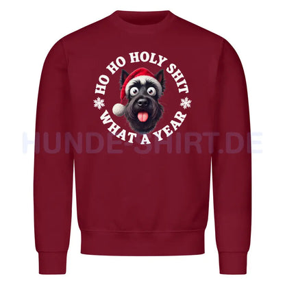 Premium Sweatshirt "Scottish Terrier - HO HO..." Burgunder – hunde-shirt.de