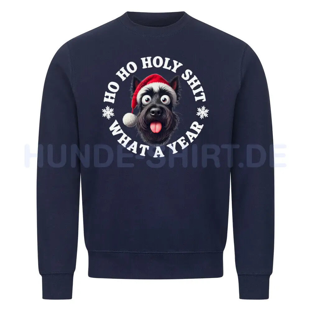 Premium Sweatshirt "Scottish Terrier - HO HO..." Navy Blue – hunde-shirt.de