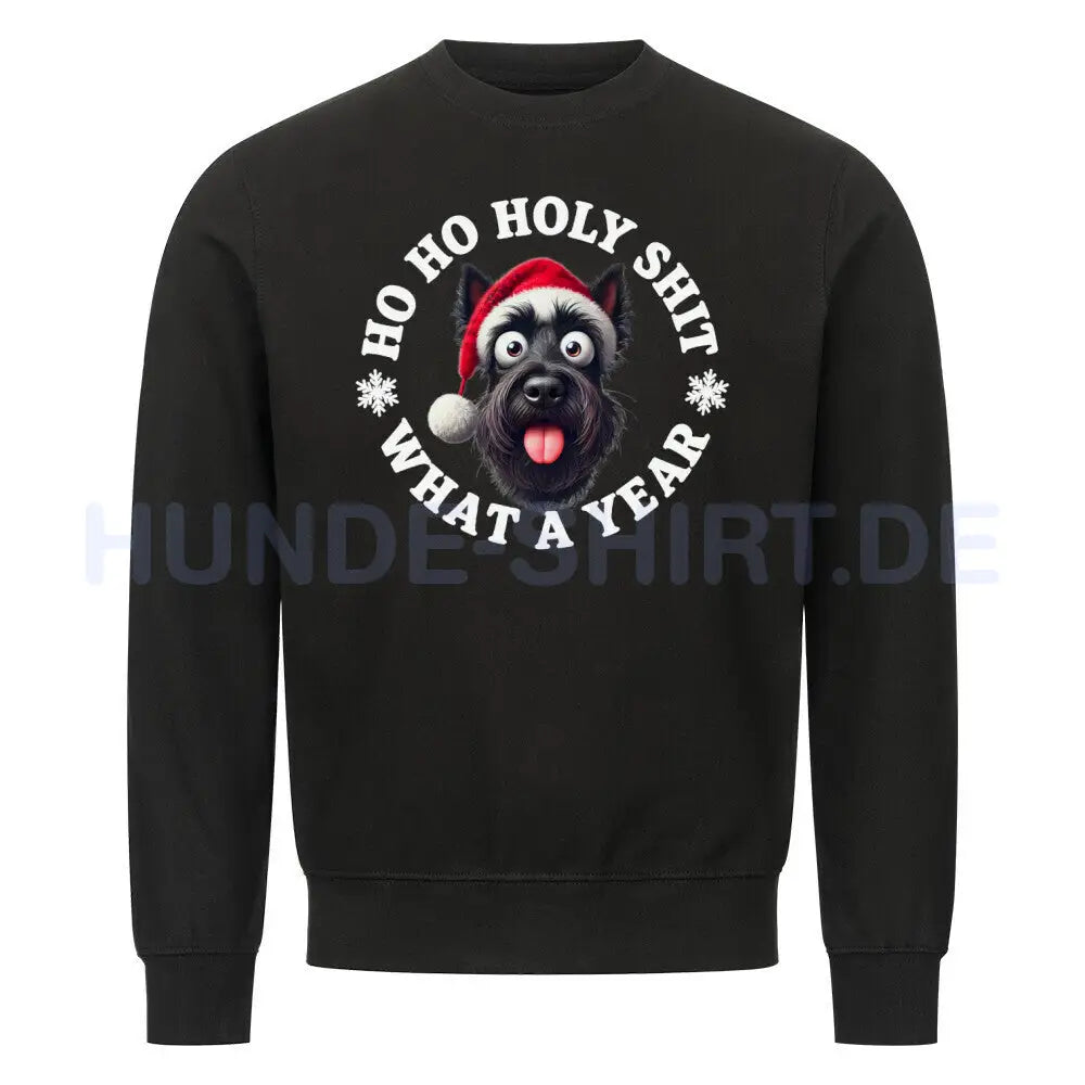 Premium Sweatshirt "Scottish Terrier - HO HO..." Schwarz – hunde-shirt.de