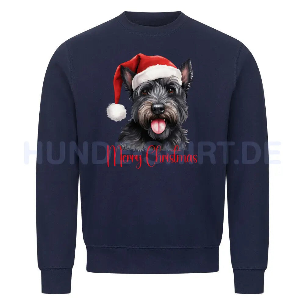 Premium Sweatshirt "Scottish Terrier - Merry Christmas" Navy Blue – hunde-shirt.de