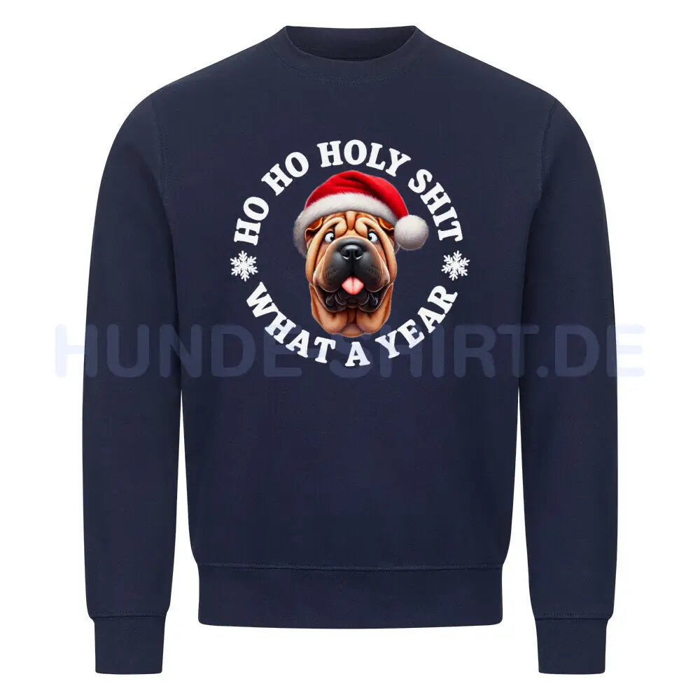 Premium Sweatshirt "Shar Pei - HO HO..." Navy Blue – hunde-shirt.de