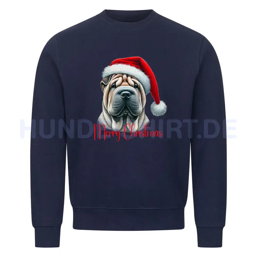 Premium Sweatshirt "Shar Pei - Merry Christmas" Navy Blue – hunde-shirt.de