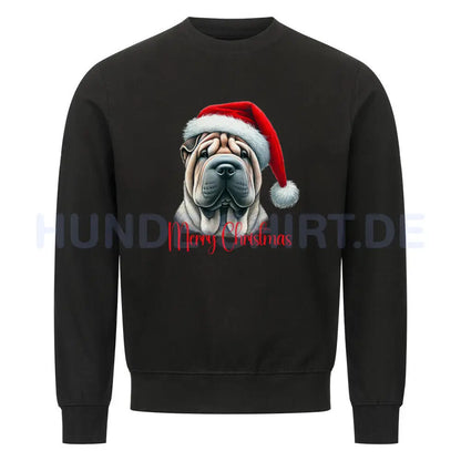 Premium Sweatshirt "Shar Pei - Merry Christmas" Schwarz – hunde-shirt.de