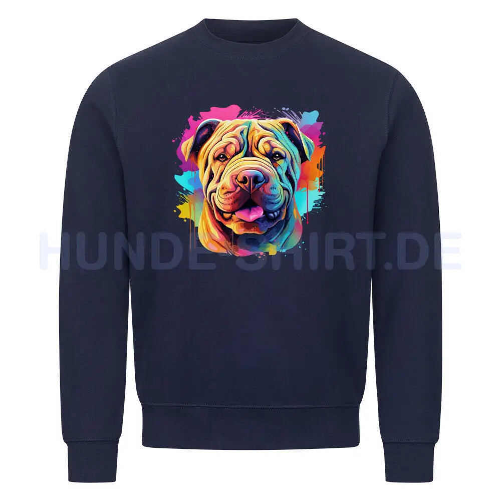 Premium Sweatshirt "Shar Pei - Paint" Navy Blue – hunde-shirt.de