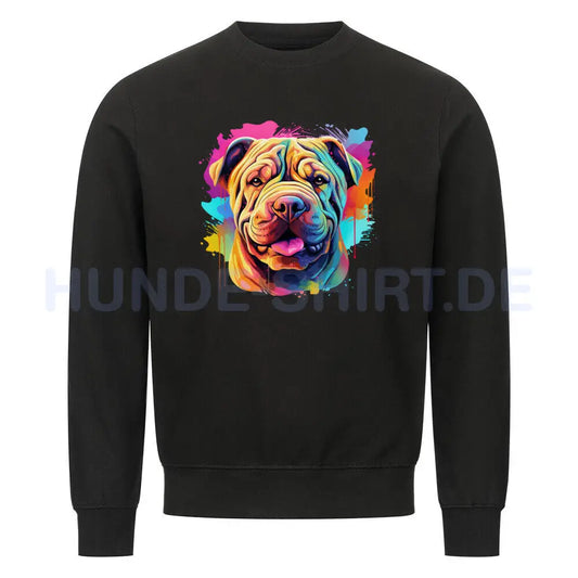 Premium Sweatshirt "Shar Pei - Paint" Schwarz – hunde-shirt.de