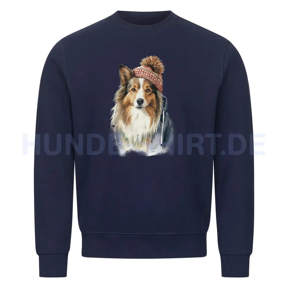 Premium Sweatshirt "Sheltie - Frost" Navy Blue – hunde-shirt.de