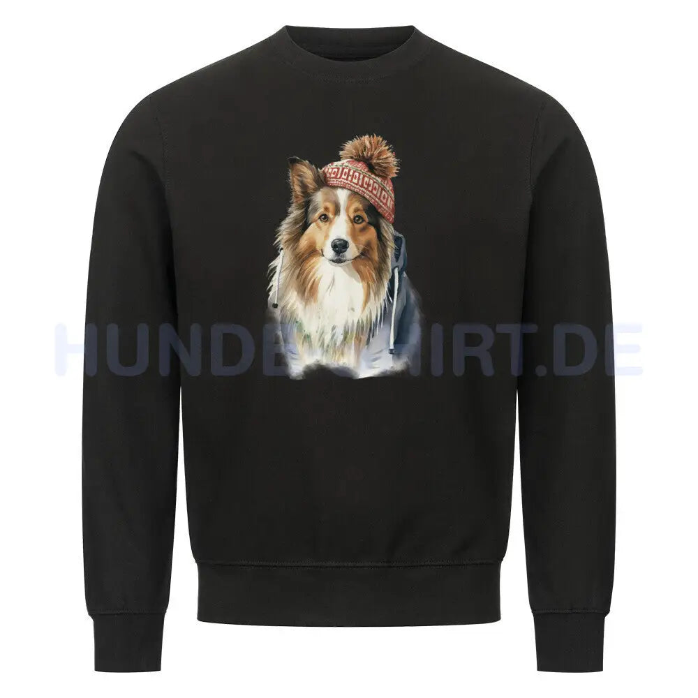 Premium Sweatshirt "Sheltie - Frost" Schwarz – hunde-shirt.de