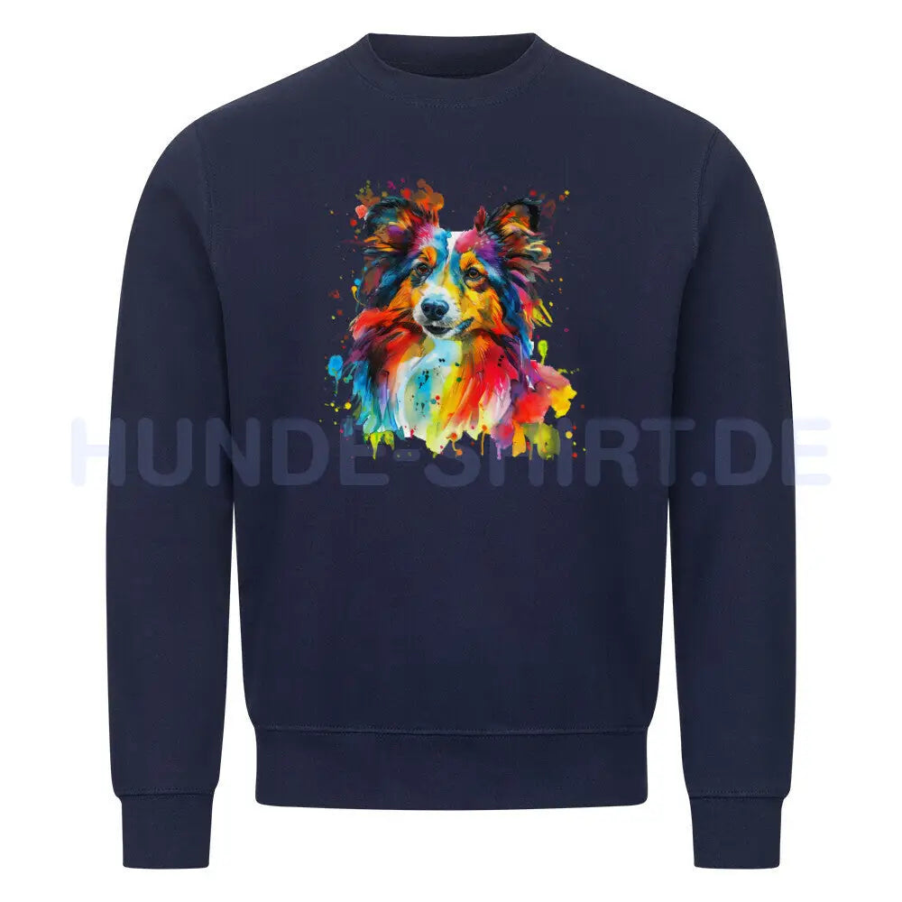 Premium Sweatshirt "Sheltie Paint" Navy Blue – hunde-shirt.de