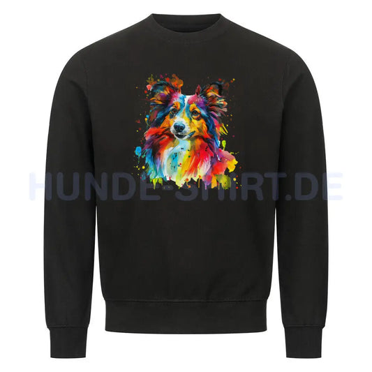 Premium Sweatshirt "Sheltie Paint" Schwarz – hunde-shirt.de