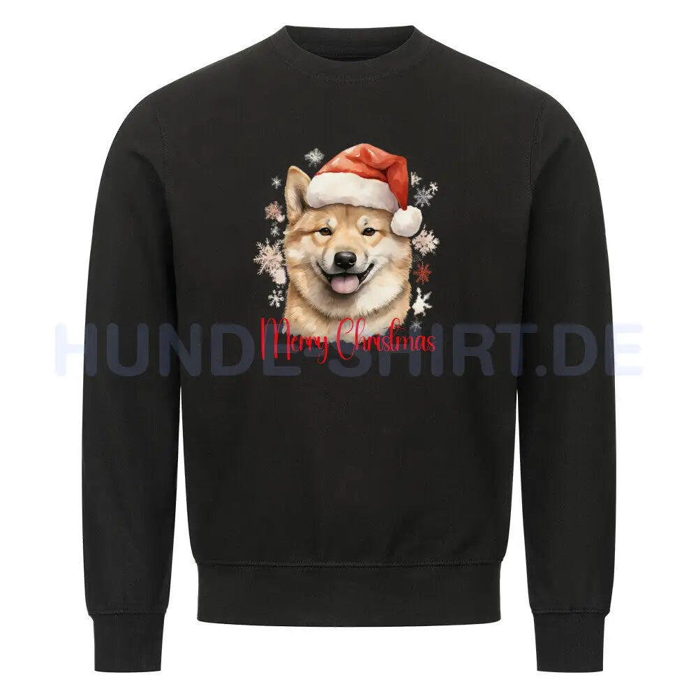 Premium Sweatshirt "Shiba Inu - Merry Christmas" Schwarz – hunde-shirt.de