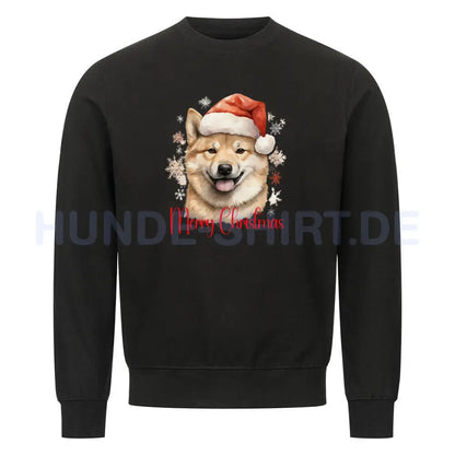 Premium Sweatshirt "Shiba Inu - Merry Christmas" Schwarz – hunde-shirt.de