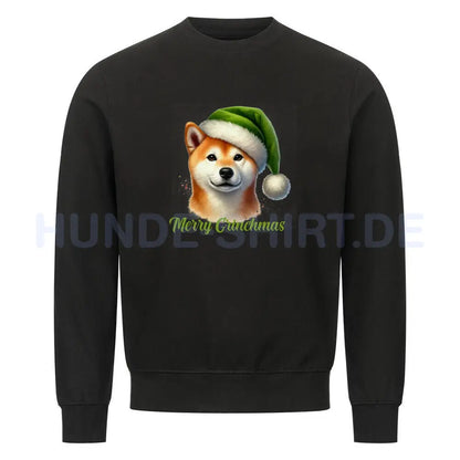 Premium Sweatshirt "Shiba Inu - Merry Grinchmas" Schwarz – hunde-shirt.de