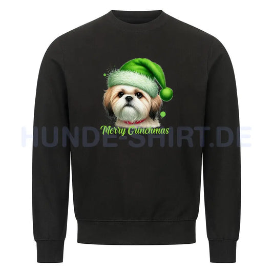 Premium Sweatshirt "Shih Tzu - Merry Grinchmas" Schwarz – hunde-shirt.de