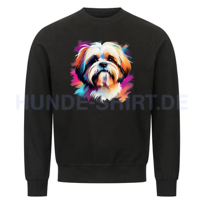 Premium Sweatshirt "Shih Tzu Paint" Schwarz – hunde-shirt.de