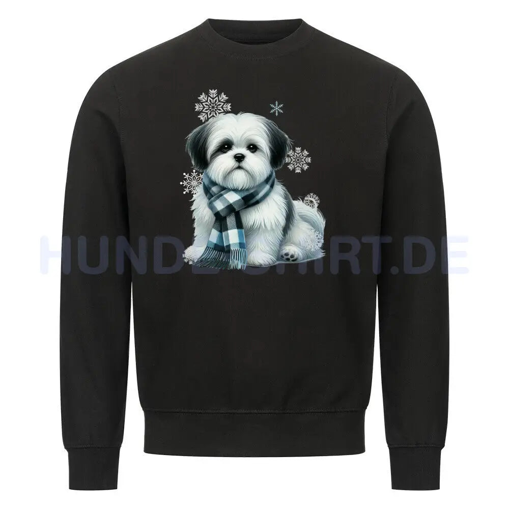 Premium Sweatshirt "Shih Tzu Winter 2" Schwarz – hunde-shirt.de