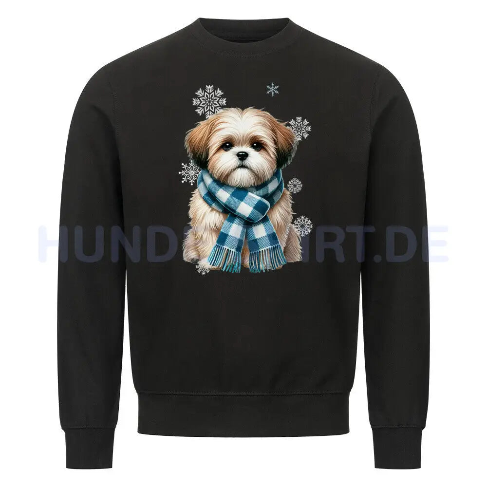 Premium Sweatshirt "Shih Tzu Winter" Schwarz – hunde-shirt.de