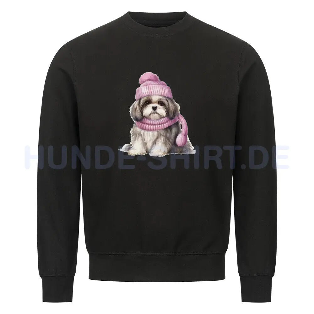 Premium Sweatshirt "Shih Tzu - Winter" Schwarz – hunde-shirt.de