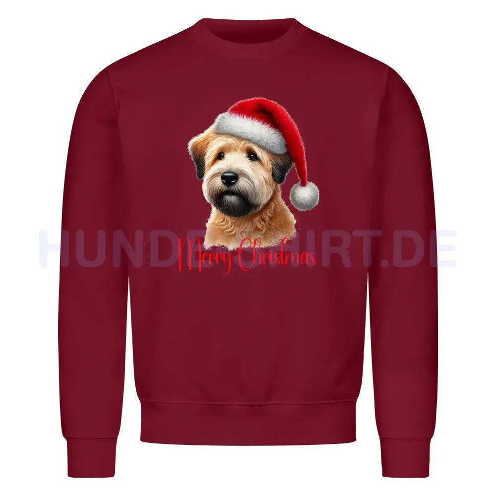 Premium Sweatshirt "Soft Coated - Merry Christmas" Burgunder – hunde-shirt.de