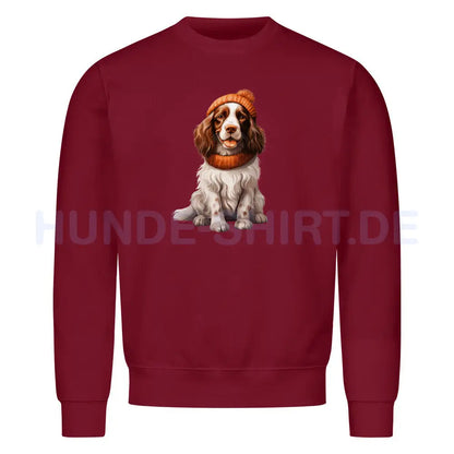 Premium Sweatshirt "Springer Spaniel - Cold" Burgunder – hunde-shirt.de