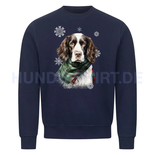 Premium Sweatshirt "Springer Spaniel Winter" Navy Blue – hunde-shirt.de