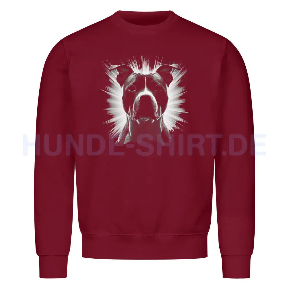 Premium Sweatshirt "Staffordshire - Bright" Burgunder – hunde-shirt.de