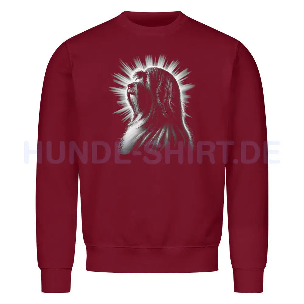 Premium Sweatshirt "Tibet Terrier - Shine" Burgunder – hunde-shirt.de