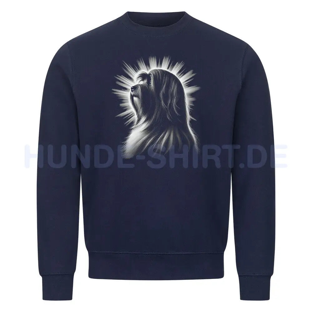 Premium Sweatshirt "Tibet Terrier - Shine" Navy Blue – hunde-shirt.de