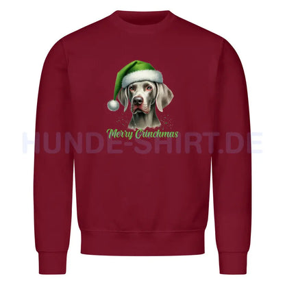 Premium Sweatshirt "Weimaraner - Merry Grinchmas" Burgunder – hunde-shirt.de