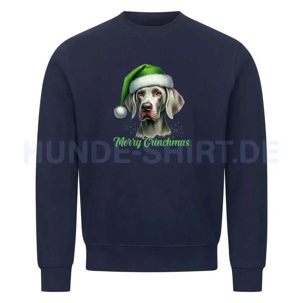 Premium Sweatshirt "Weimaraner - Merry Grinchmas" Navy Blue – hunde-shirt.de