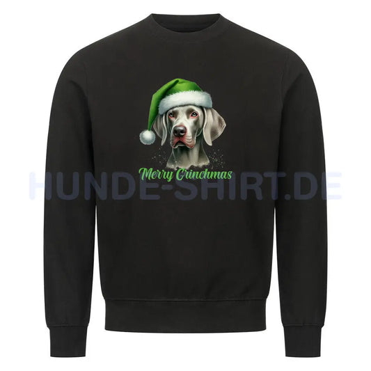 Premium Sweatshirt "Weimaraner - Merry Grinchmas" Schwarz – hunde-shirt.de