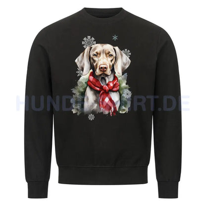 Premium Sweatshirt "Weimaraner Winter" Schwarz – hunde-shirt.de